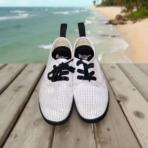 Dr Martens White Perforated Soho Sneaker Shoes Size 5